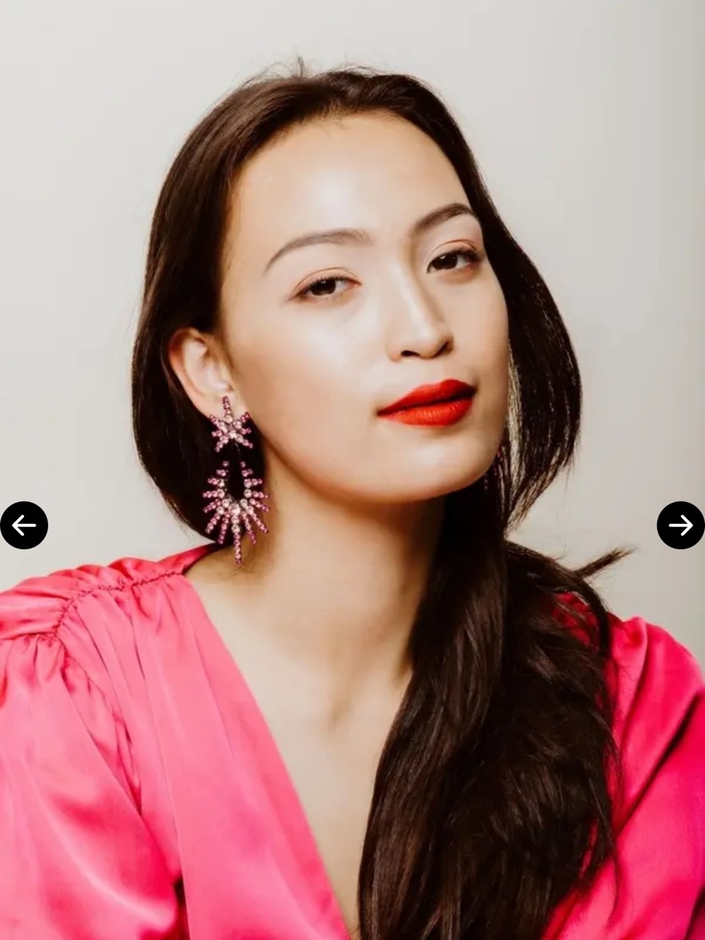 Pink Crystal Starburst Drop Earrings